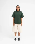 Luther Melbourne Cropped Basic T Shirt Forest Green (1)