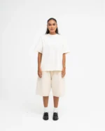 Luther Melbourne Cropped Basic T Shirt Off White (1)